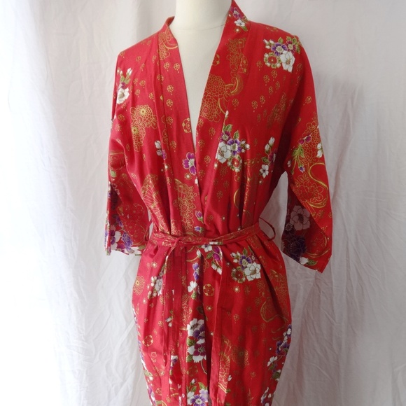 Boonma Other - BOONMA Imported Red Floral Kimono Medium (approx)